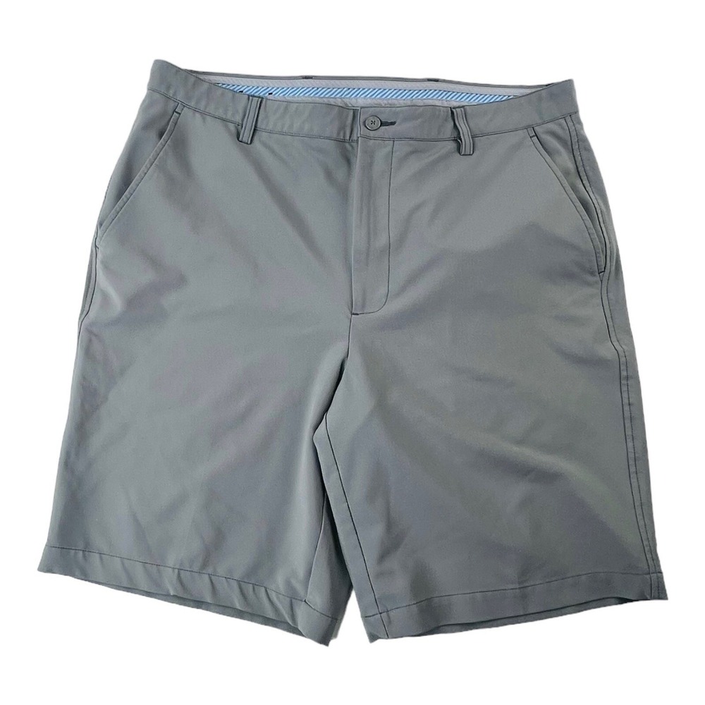 FootJoy‎ FJ Gray Flat Front Polyester Spandex Golf Shorts Mens Size 38X10